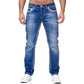 Zeer rekbare herenjeans met dubbele stiksels