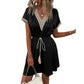 Boho-jurk met V-hals en kant voor dames