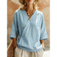 Women's Casual V-Neck Button Front Blouse