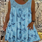 Mouwloze jurk met ronde hals en print voor dames