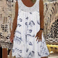 Mouwloze jurk met ronde hals en print voor dames