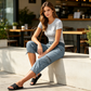 Cargo-capribroek met hoge taille voor dames