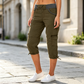 Cargo-capribroek met hoge taille voor dames