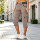 Cargo-capribroek met hoge taille voor dames
