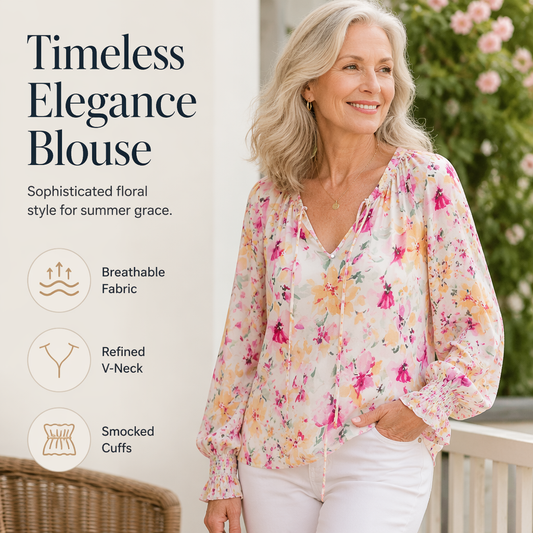 Zomer-T-shirt met bloemenprint en V-hals voor dames