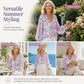 Zomer-T-shirt met bloemenprint en V-hals voor dames
