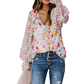 Zomer-T-shirt met bloemenprint en V-hals voor dames