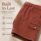 Denim cargoshorts met een losse pasvorm voor dames