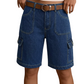 Denim cargoshorts met een losse pasvorm voor dames