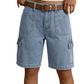 Denim cargoshorts met een losse pasvorm voor dames
