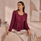 Casual damesblouse met pofmouwen