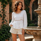 Casual damesblouse met pofmouwen
