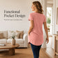 Casual, halflange top met V-hals en losse pasvorm voor dames