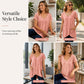 Casual, halflange top met V-hals en losse pasvorm voor dames