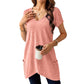 Casual, halflange top met V-hals en losse pasvorm voor dames