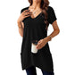 Casual, halflange top met V-hals en losse pasvorm voor dames