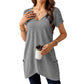 Casual, halflange top met V-hals en losse pasvorm voor dames