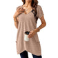 Casual, halflange top met V-hals en losse pasvorm voor dames
