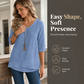 Asymmetrische casual effen top met ronde hals voor dames
