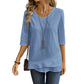 Asymmetrische casual effen top met ronde hals voor dames
