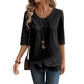 Asymmetrische casual effen top met ronde hals voor dames