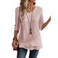 Asymmetrische casual effen top met ronde hals voor dames