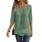 Asymmetrische casual effen top met ronde hals voor dames