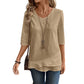 Asymmetrische casual effen top met ronde hals voor dames