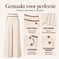 Dames hoog getailleerde wijde pijpen broek met contrasterende bies