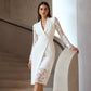 Elegante bodycon jurk voor dames met v-hals en kanten mouwen