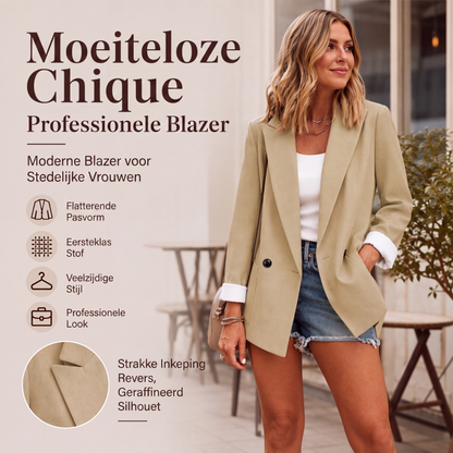 Casual blazer voor dames met contrasterende manchetten