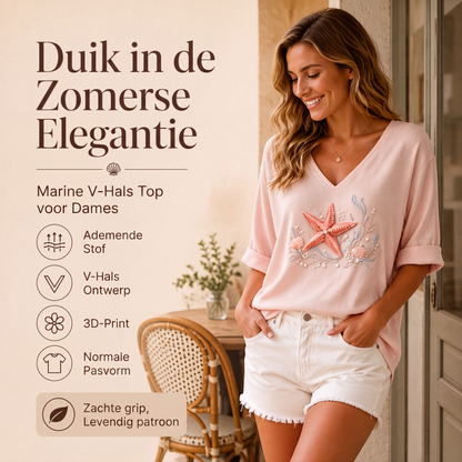 🌸 Nieuwe Collectie 👕 Dames V-Hals T-Shirt met Print – Trendy design, comfortabele pasvorm & stijlvolle dagelijkse look ✨