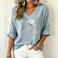 🌸 Nieuwe Collectie 👕 Dames V-Hals T-Shirt met Print – Trendy design, comfortabele pasvorm & stijlvolle dagelijkse look ✨