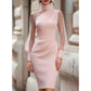 ⏰Laatste dag uitverkoop: 50% korting💃Bodycon-jurk van mesh met col voor dames