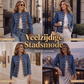 Vintage dames spijkerjas met symmetrische knopen