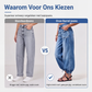 Hoge taille, elastische barrel jeans voor dames
