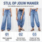 Hoge taille, elastische barrel jeans voor dames