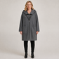 Damesjack met capuchon en twee ritsen, halflang model