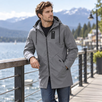 🧥 Heren Windjack met Capuchon – Halflange Trenchcoatstijl Jas met Comfortabele Pasvorm & Moderne Casual Look ✨