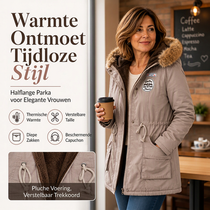 ✨ Nieuwe Look 💫 Dames Parka-jas met Capuchon en Warme Voering – Warm, Praktisch & Trendy