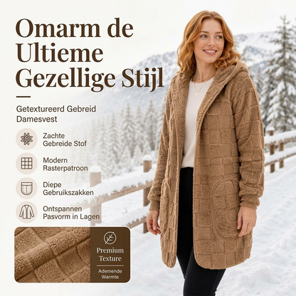 Dames winterse gezellige jas met capuchon