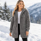 Dames winterse gezellige jas met capuchon