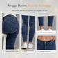 ✨ Nieuwe Look 💫 Dames Lichtblauwe Met Parel Versierde Slim Fit Skinny Jeans met Onafgewerkte Gerafelde Taille en Gerafelde Gescheurde Enkelsboorden – Stijlvol, Modieus & Trendy