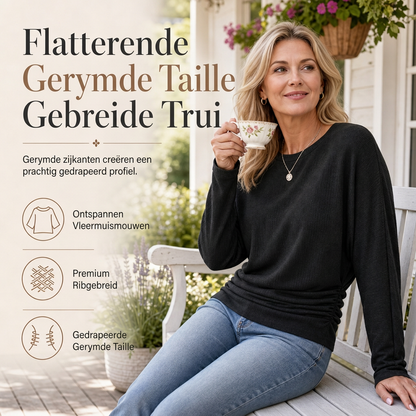 ✨ Nieuwe Collectie — Dames casual losvallende rondhals trui met batwing‑mouwen