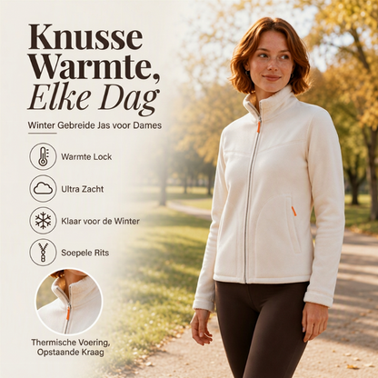 Warme Gebreide Winterjas met Ritssluiting