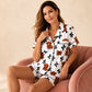 🔥Gratis verzending✈️Dames 3-Delige Pyjamaset met Hooglander Koe Print – Zachte Warme Nachtkleding voor Comfortabele Avonden