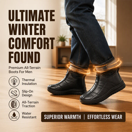 Antislip wandelschoenen voor heren met pluche voering