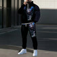 Bedrukte hoodie en joggingbroek set voor heren