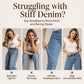 Denimbroek met hoge taille en wijde pijpen voor dames
