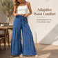 Denimbroek met hoge taille en wijde pijpen voor dames